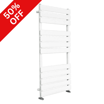 White Towel Rail Flat Panel Designer Radiator -  Choice Of Size