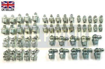 ASSORTED GREASE NIPPLES SET OF 50PC'S (1450/0001, 1450/0002, 1450/0003, 1450/1001, 1450/1007)