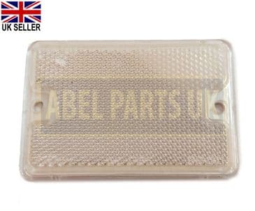 UNIVERSAL WHITE REFLECTOR BOLT ON 90MM X 60MM FOR JCB, TRACTOR, TRUCK, ATV, VAN