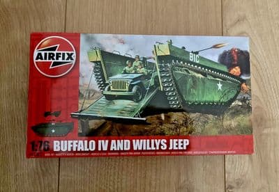 Airfix Model Kit A02302 - Buffalo IV And Willys Jeep - 1/76 - Sealed