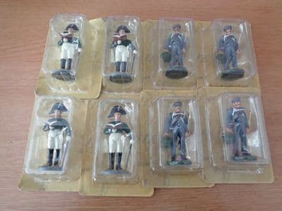 Set of 8 x Eaglemoss Napoleonic War Figures / Soldiers (a) - Metal 1/32