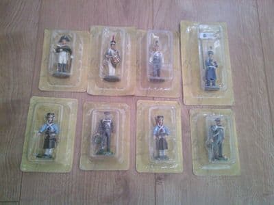 Set of 8 x Eaglemoss Napoleonic War Figures / Soldiers - Metal 1/32