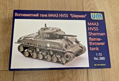 UM Model Kit 380 - M4A3 HVSS Sherman flamethrower tank - 1/72 - Pts Sealed