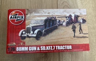 W282 Airfix Model Kit A02303 - 88MM Gun & SD KFZ 7 Tractor - 1/76 - Pts Sealed