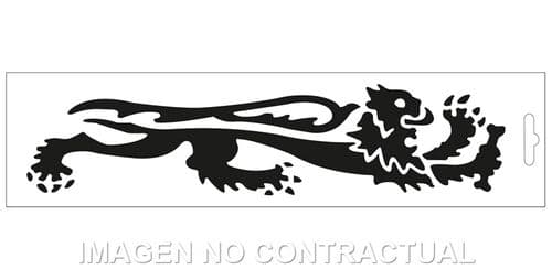 Adhesivo León Malossi Negro Derecho 24 Cm