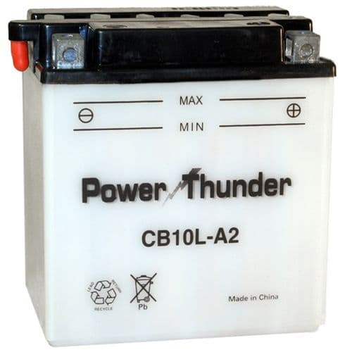 Batería Power Thunder Cb10L-A2 Con Ácido