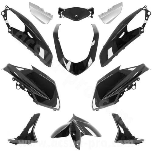 Carenados Kit de Tapas Yamaha Nmax 125 2015 a 2020 Negro brillo