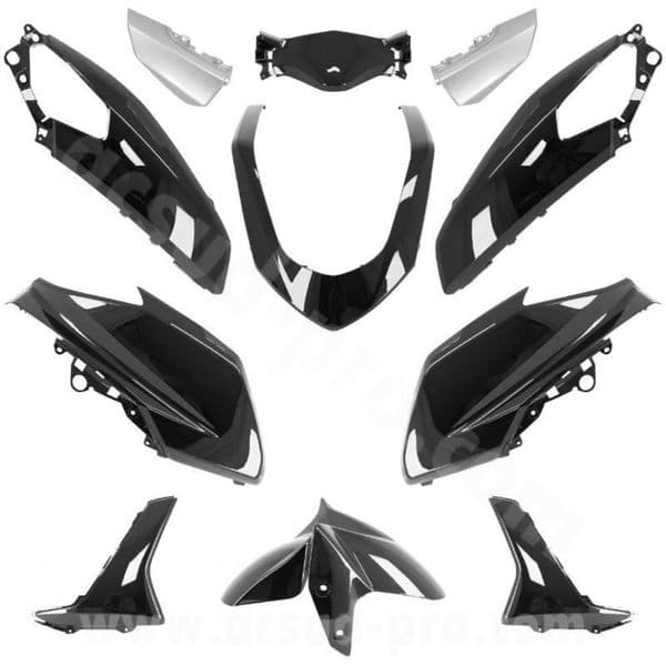 Carenados Kit de Tapas Yamaha Nmax 125 2015 a 2020 Negro brillo