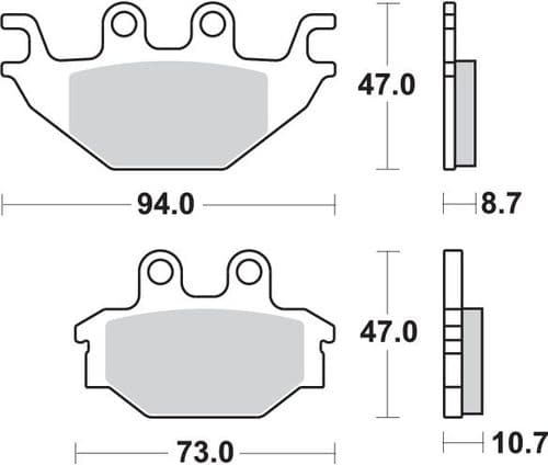 Pastillas De Freno Trasero Yamaha Yzf 125 R Y Mt 125 Ep810-Si/R225103070