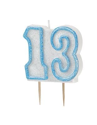 13th Birthday Blue Candle