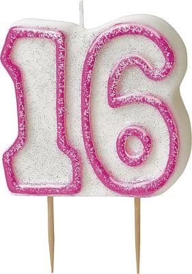 16th Birthday Pink Candle