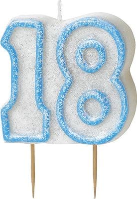 18th Birthday Blue Candle