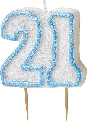 21st Birthday Blue Candle