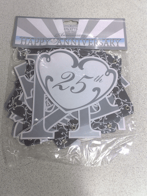 25th Wedding Anniversary Letter Banner