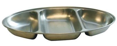 3 Section Stainless Steel Platter