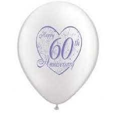60th Wedding Anniversary White Latex 11