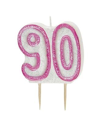 90th Pink Candle