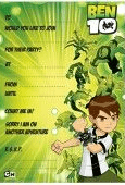 Ben 10 Party Invitations 20's