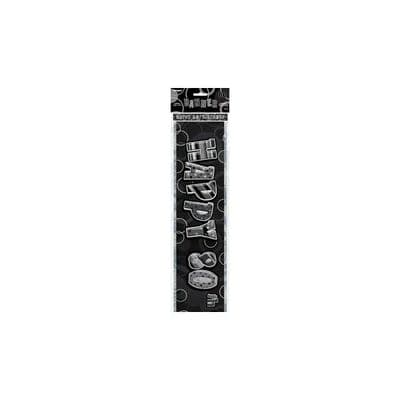 Birthday Glitz Range Black Long Banners 80th