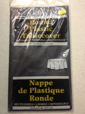 Black Plastic Round Table Cover