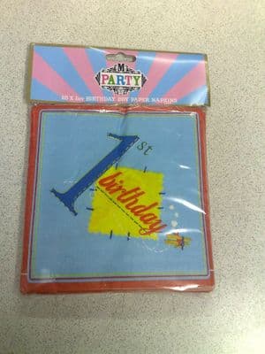 Boys 1st Birthday Serviettes x 25