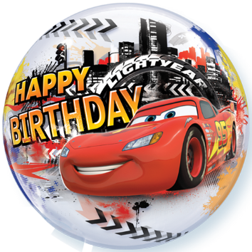 Cars Happy Birthday Bubble Balloon 24