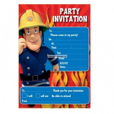 Fireman Sam  Party Invitations