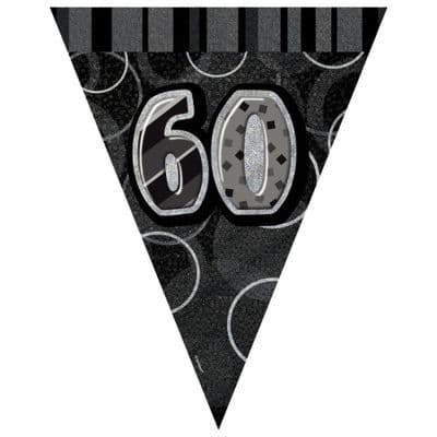 Glitz Black 60th Bunting Banners