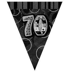 Glitz Black 70th Bunting Banners