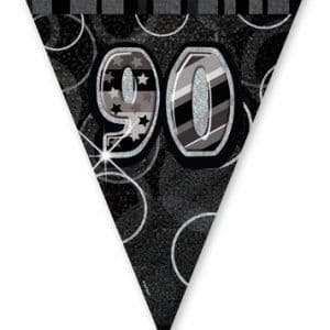 Glitz Black 90th Bunting Banners