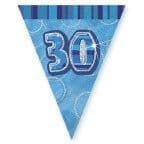Glitz Blue 30th Bunting Banners