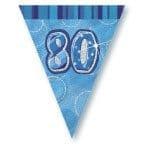 Glitz Blue 80th Bunting Banners