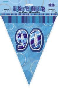 Glitz Blue 90th Bunting Banners