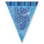 Glitz Blue Happy Birthday Bunting Banners