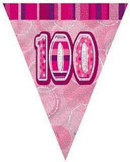 Glitz Pink 100th Bunting Banners)