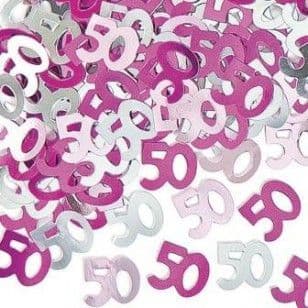 Glitz Pink 50th Table Confetti