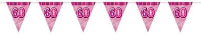 Glitz Pink 60th Bunting Banners