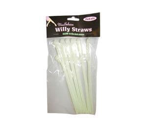 Glow in the dark Willy Straws x6