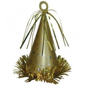 Gold Party Hat Balloon Weight x 1