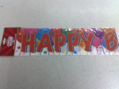 Happy Birthday Balloons Long Banner
