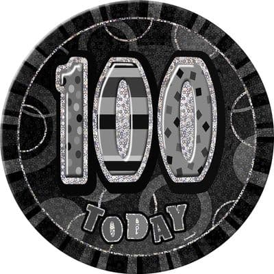 Happy Birthday Black 100th Glitz Badge 6