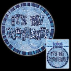 Happy Birthday Blue Glitz Badge 6