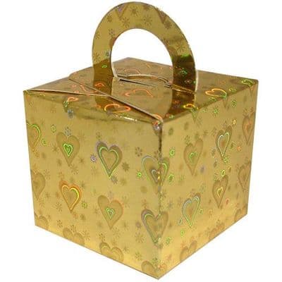 Metallic Gold Hearts Card Box Weight x 1