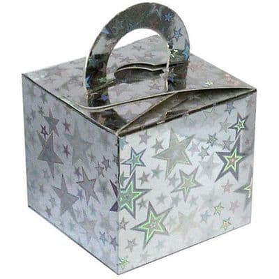 Metallic Silver Stars Card Box Weight x 1