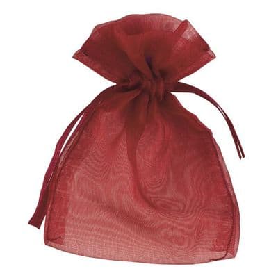 Organza Favour Bags - Burgundy x 10