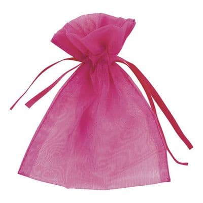 Organza Favour Bags - Fushia x 10