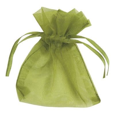 Organza Favour Bags - Lime Green x 10