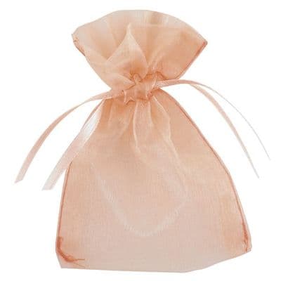 Organza Favour Bags - Peach x 10