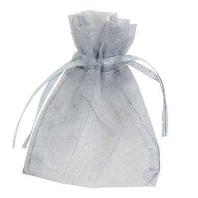 Organza Favour Bags - Silver x 10
