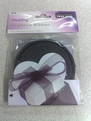Organza Ribbon 25mm Black